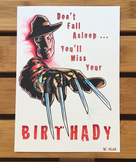 Freddy Krueger Nightmare On Elm Street Birthday Card