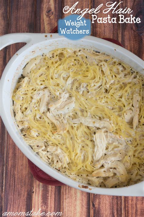 Similarly thin, quick cooking pasta. Weight Watchers: Chicken Angel Hair Pasta Bake Recipe - A ...