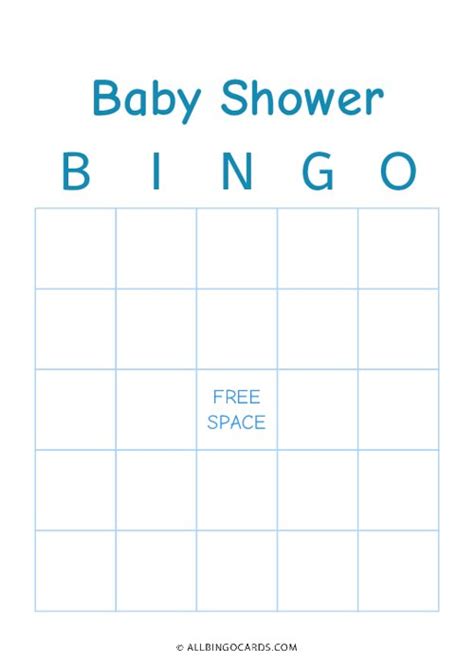 Blue Baby Bingo Blank Template