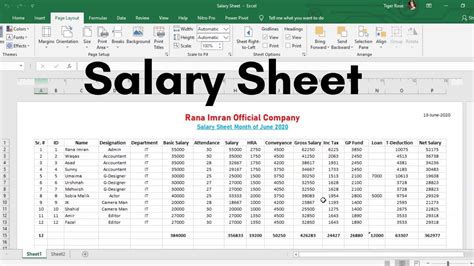 How To Make Salary Sheet In Microsoft Excel Youtube Riset