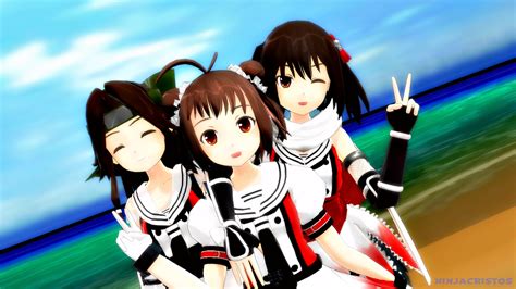 Mmd X Kantai Collection Sendai Sisters By Busterace01 On Deviantart