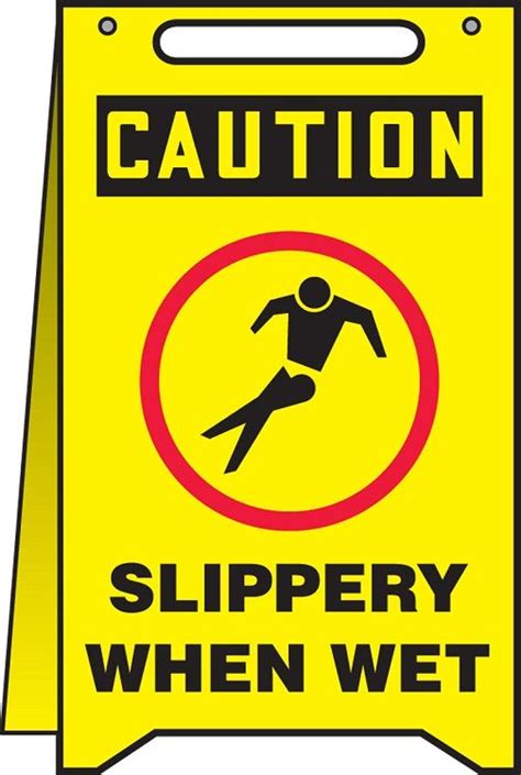 slippery when wet osha caution folding floor sign 20 x 12 in