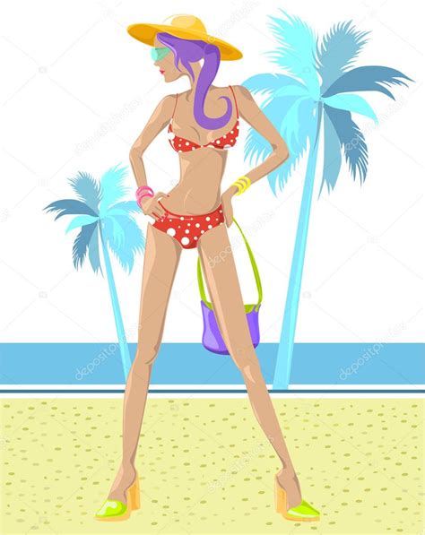Beach Girl Illustration Stock Vector Image By Bogalo