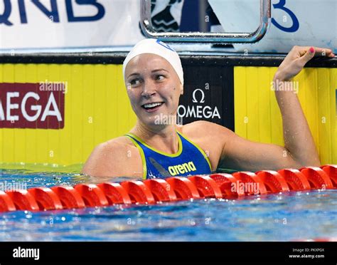 Doha Qatar 15th Sep 2018 Sarah Sjostrom Of Sweden Reacts After