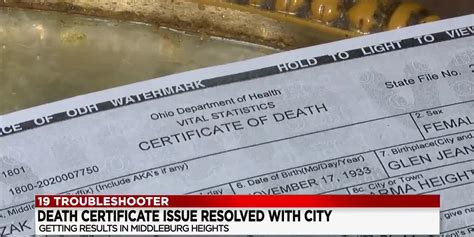 19 Troubleshooters Help Middleburg Heights Widower Get Wifes Death Certificate After 4 Month