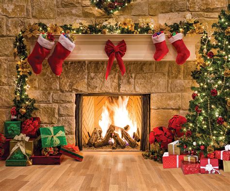 Buy Sjoloon Christmas Photography Backdrops Child Christmas Fireplace