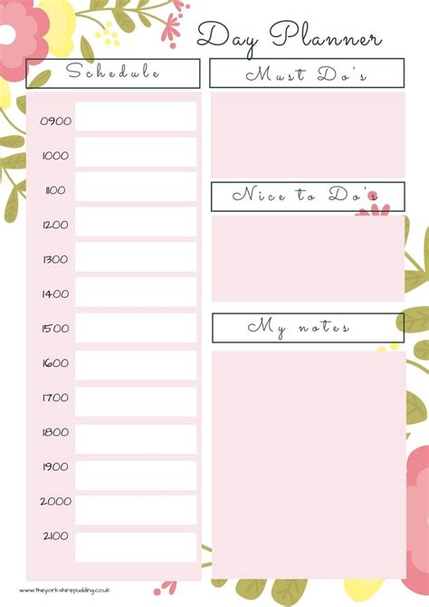 Cute Daily Schedule Template Magrossxx
