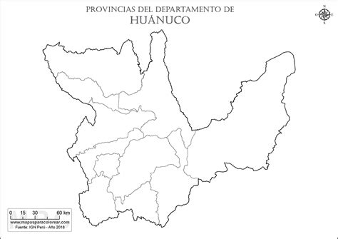 Mapas Departamento De Huánuco Para Colorear