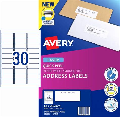 With easy peel ® for laser printers, 1 x 2⅝ rectangle / 5160. 46 Avery 30 Per Sheet Labels | Ufreeonline Template