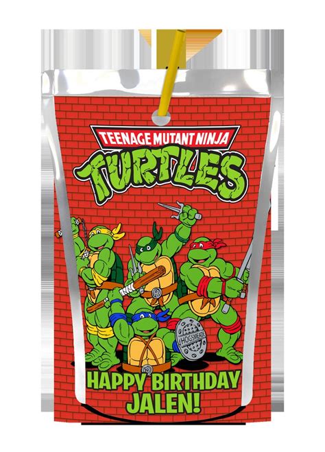 Teenage Mutant Ninja Turtles Juice Labels Custom Capri Etsy