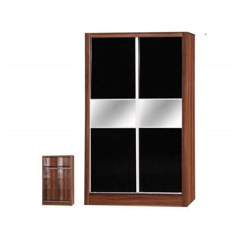 Sophisticated, elegant and striking, our classic black glass wardrobe doors bring a strong sense of style to any room that they feature in. Marla High Gloss Black-Walnut Sliding Door Wardrobe ...