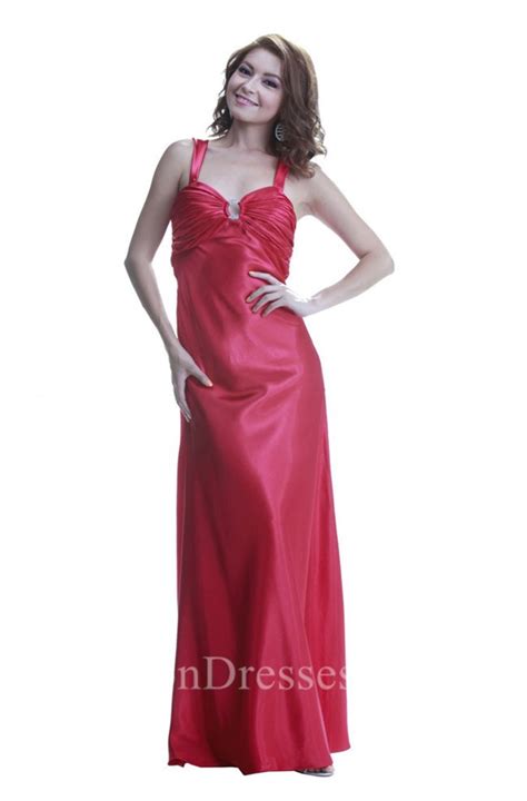 sexy sweetheart open back long red silk prom dress with straps