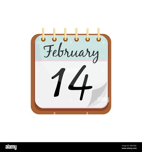 Cartoon Calendar February 14th For Valentines Day Vector Illustration