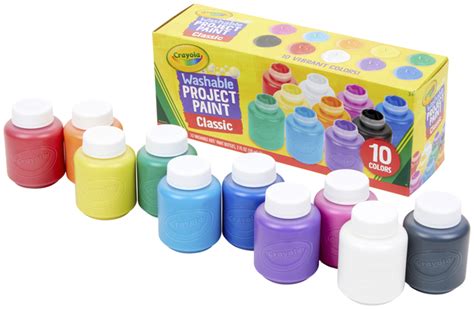Crayola Washable Project Paint Set Assorted Colors Set Of 10