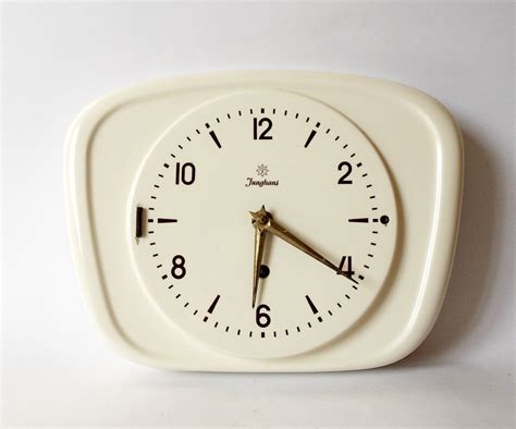 Vintage Art Deco Style 1950s Ceramic Kitchen Wall Clock Etsy