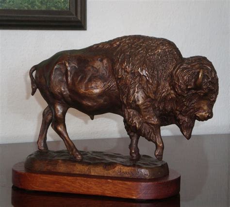 Bronze Sculpture Of Bison Bull Buffalo 1062 787