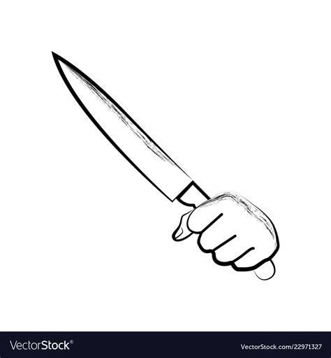 Sketch Of A Hand Holding A Knife Royalty Free Vector Image