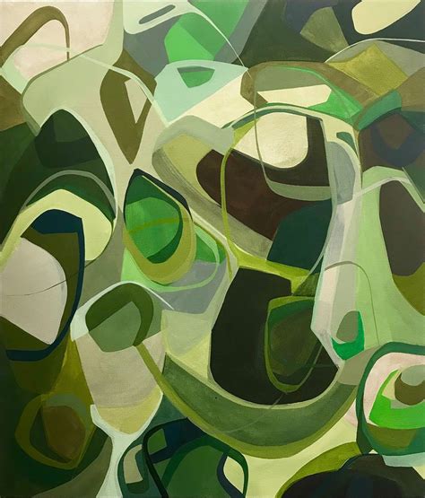Green Paintinggreen Abstractoriginal Paintingorganic Shapesvarying