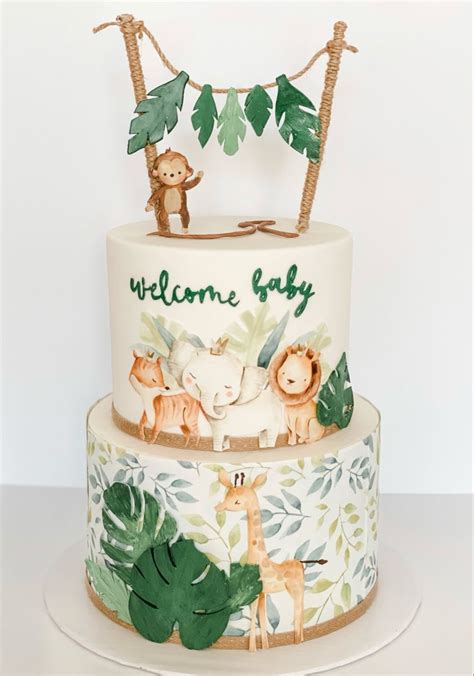 Safari Cake Jungle Baby Shower Cake Animal Baby Shower Cake Safari