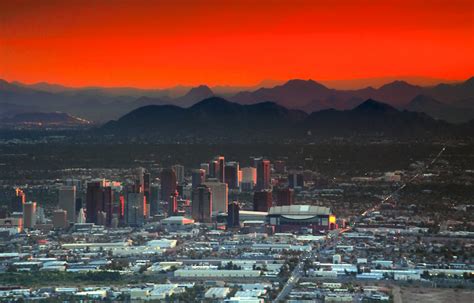 View From An Ivory Tower A Red Sunrise In Downtown Phoenix Flickr