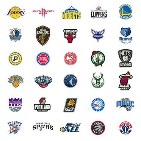 30 Nba Stickers Basketball Team Logo Complete Set All 30 Teams Die
