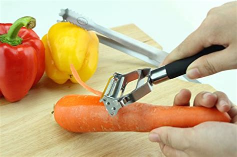 2 In 1 Julienne Tool And Vegetable Peeler Ss Safety Rubber Grip