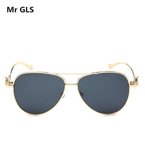 Brand Design Fox Head Metal Frame Pilot Women Men Sunglasses Reflective Sun Glasses Oculos De