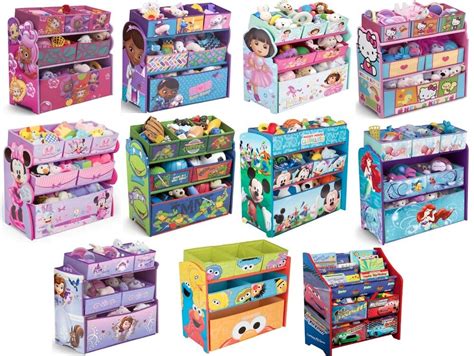 Kids Girls Boys Disney Multi Bin Toy Organizer Boxes