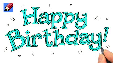 How To Draw Happy Birthday Lettering Real Easy Youtube