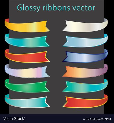 Glossy Ribbons Royalty Free Vector Image Vectorstock