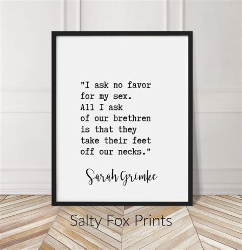 I Ask No Favor For My Sex Quote Digital Download Sarah Etsy