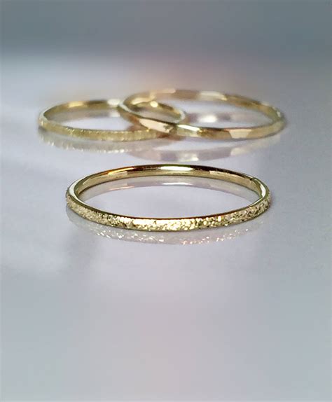 sale 14k 10k solid gold stacking rings pinky rings for women etsy
