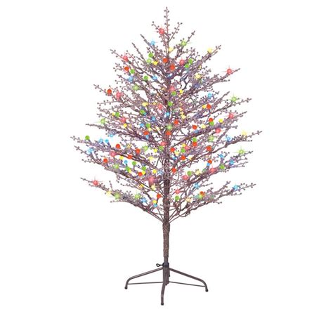 Shop Ge 5 Ft Pre Lit Winterberry Brown Artificial Christmas Tree With