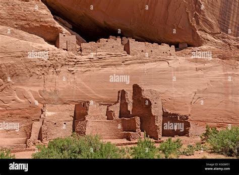 Ancient Cliff Dwellings In The Rocks In Canyon De Chelly National