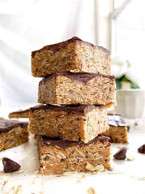 Peanut Butter Oatmeal Protein Bars Healthy No Bake Recipe Recipe