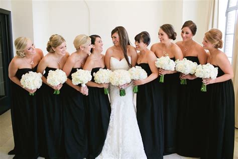 Strapless Black Bridesmaid Dresses Photo By Amanda Watson Photography