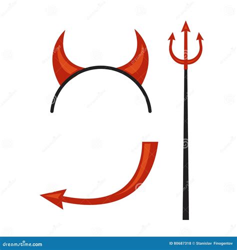 Devils Horns Vector Red Luminous Horn Realistic Red And Black Devil
