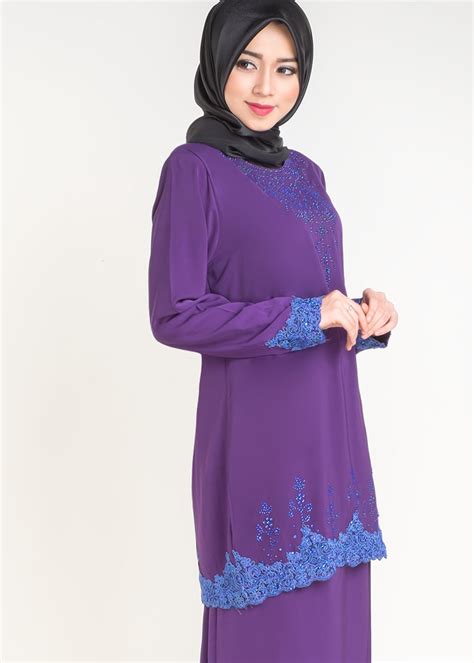 Free shipping for plus size baju kurung moden terkini from our vast selection of styles. Baju Kurung Moden Saffiya Plus Size Purple - LovelySuri.com