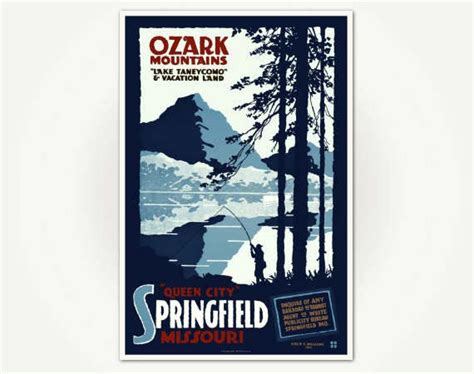 Ozark Mountains Travel Poster Print Springfield Missouri