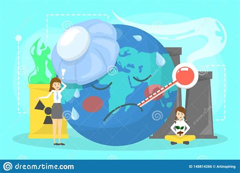 An illustration related to climate change and global warming patterns. Global Warming Concept. Idea Of Climate Change Stock ...