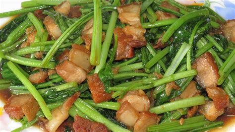 Stir Fry Choy Sum With Pork Recipe Amazing Girl Cooking Asian Food Youtube