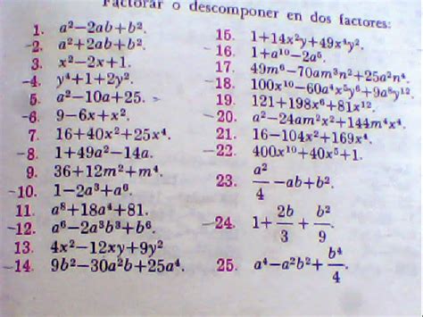 10 Casos De Factorización