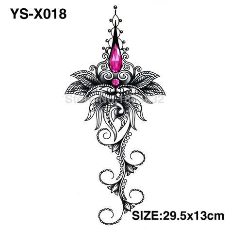 Ys X018 3d Diy Chest Flowers Fall Big Tattoo Stickers Colorful Hot