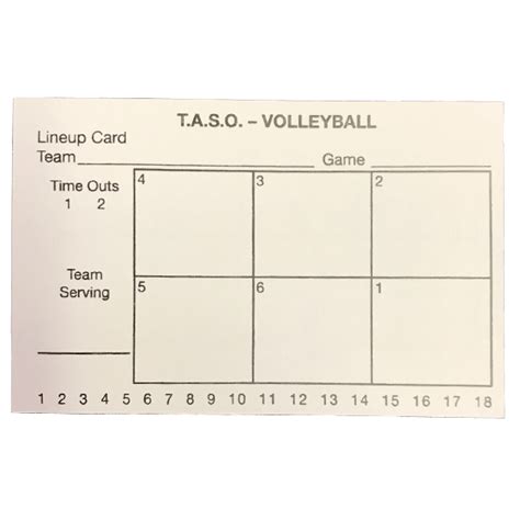 6 X 3 Volleyball Lineup Cards Officialsports