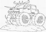 Monster Coloring Truck Drawing sketch template