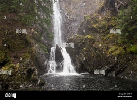 Plodda Falls Waterfall Tomich Near Glen Affric In The Scottish