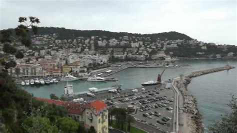 Aerial View Harbor Villefranche Sur Mer Stock Footage Video 100
