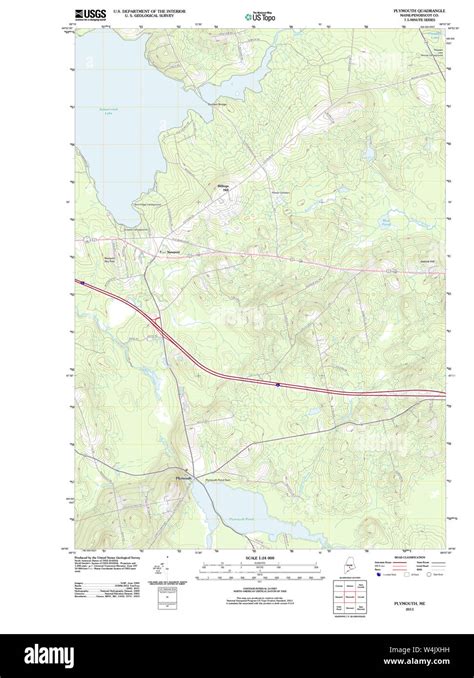 Maine Usgs Historical Map Plymouth 20110906 Tm Restoration Stock Photo