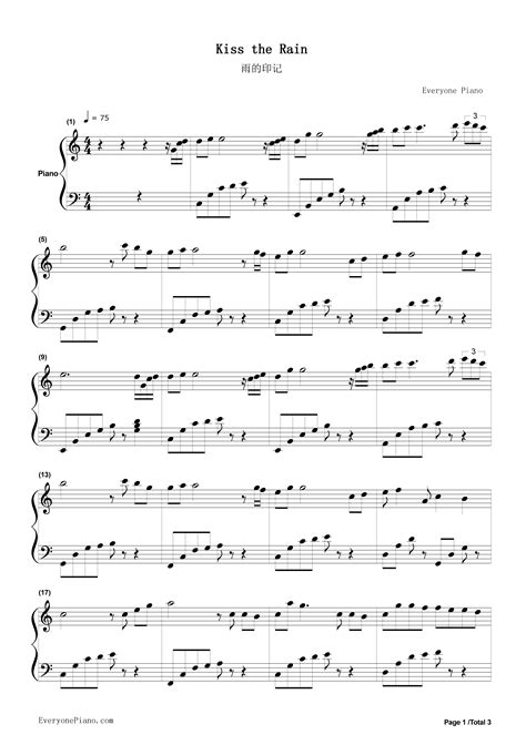 Klaviatur papers and research , find free pdf download from the original pdf search engine. Kiss the Rain-Simple Version-YIRUMA Stave Preview 1 en ...