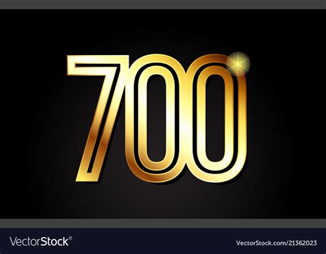 Gold Number 700 Logo Icon Design Royalty Free Vector Image